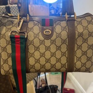 Authentic Gucci Brown and Green Women's Bag preloved